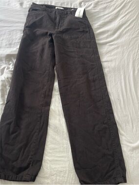 Vince Deep Charcoal Straight-Leg Trousers